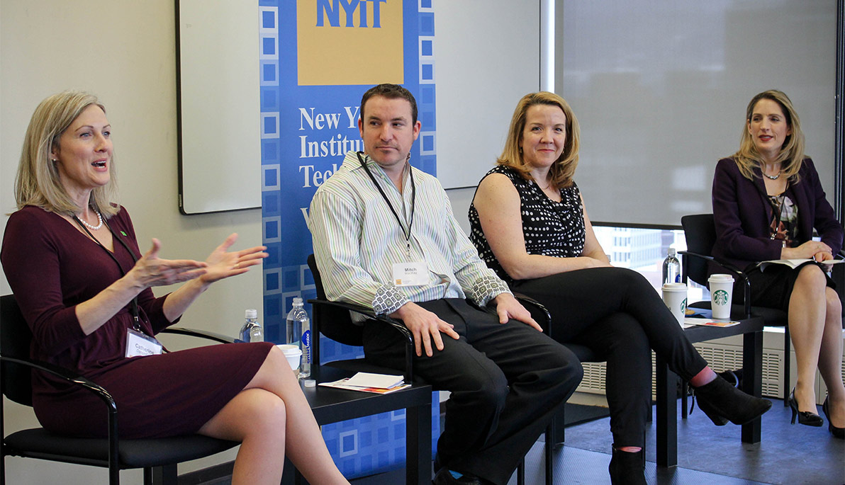 Panelists at the International Women’s Day Embracing Growth in Leadership event at NYIT Vancouver.