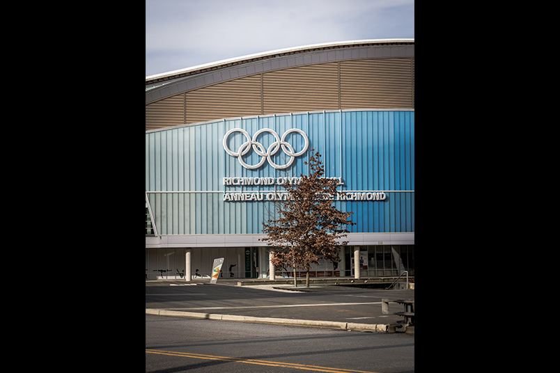 The front entrance of the Richmond Olympic Oval.