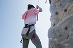 Students tested their skills at rock climbing at MayFest.