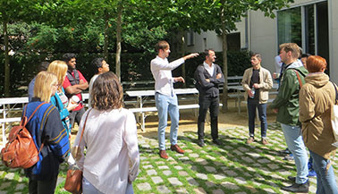 Students meeting, discussing housing