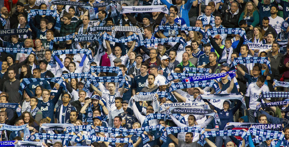 Cheering crowds for Vancouver Whitecaps