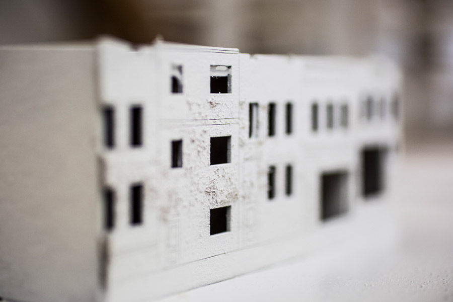 A building model created by New York Tech Master of Architecture students for a collaborative research project.