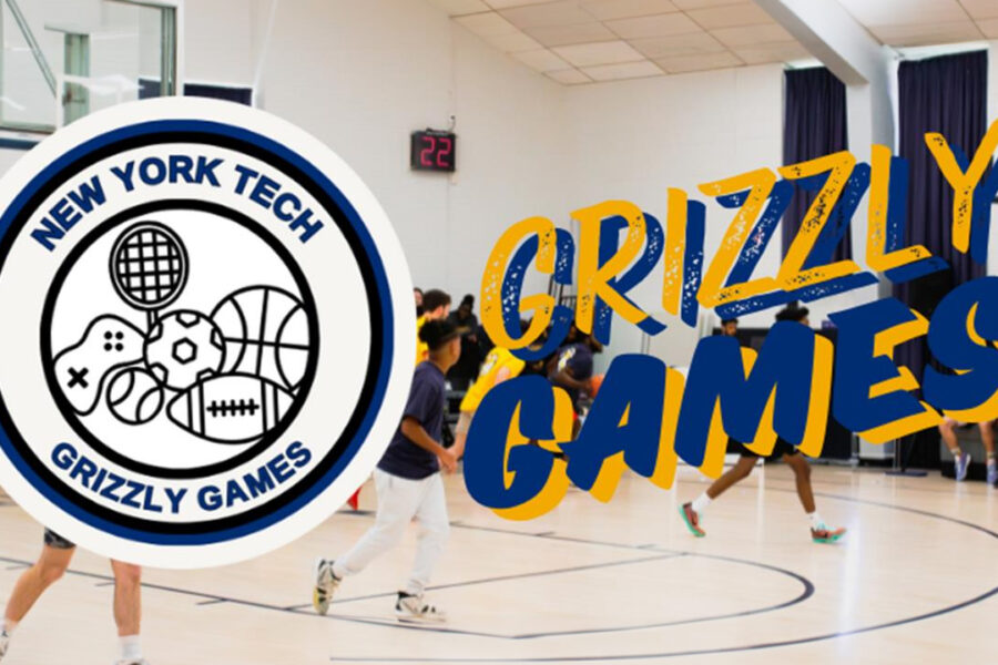 Grizzly Games logo and basketball game