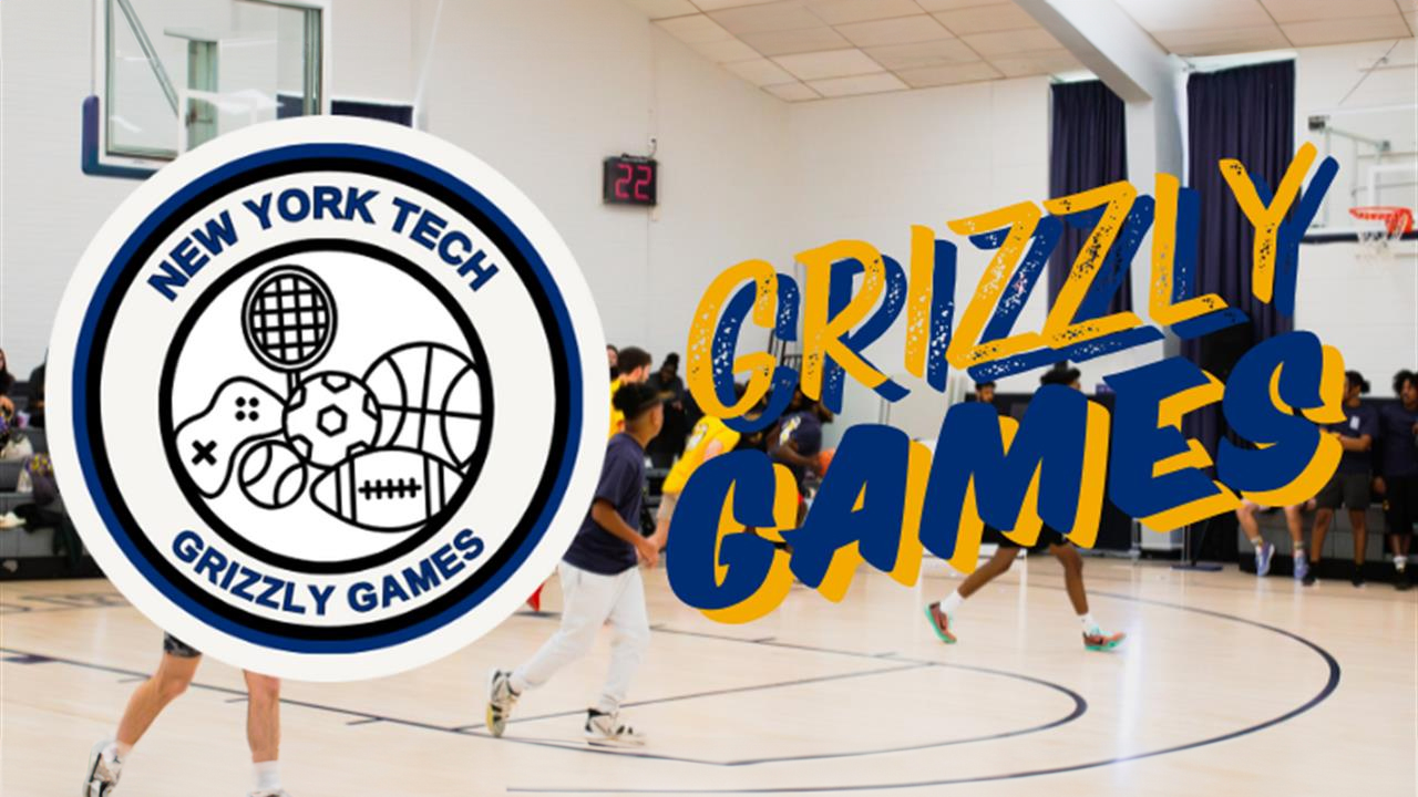 Grizzly Games logo and basketball game