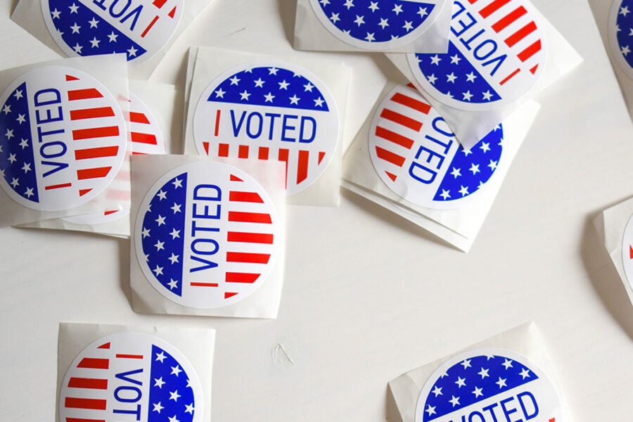 Stickers that say, "I Voted"