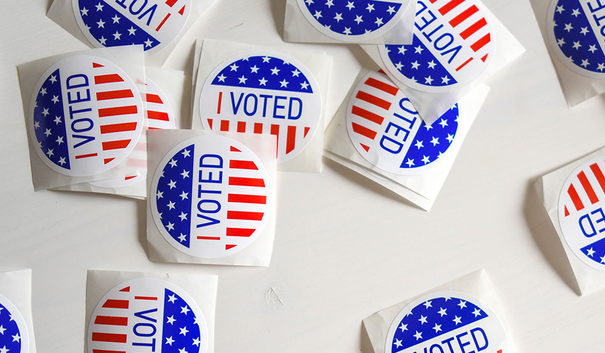 Stickers that say, "I Voted"