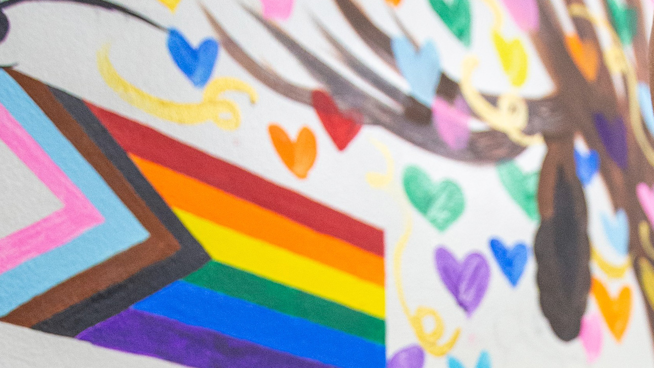 Mural celebrating LGBTQ rights on Coming Out Day