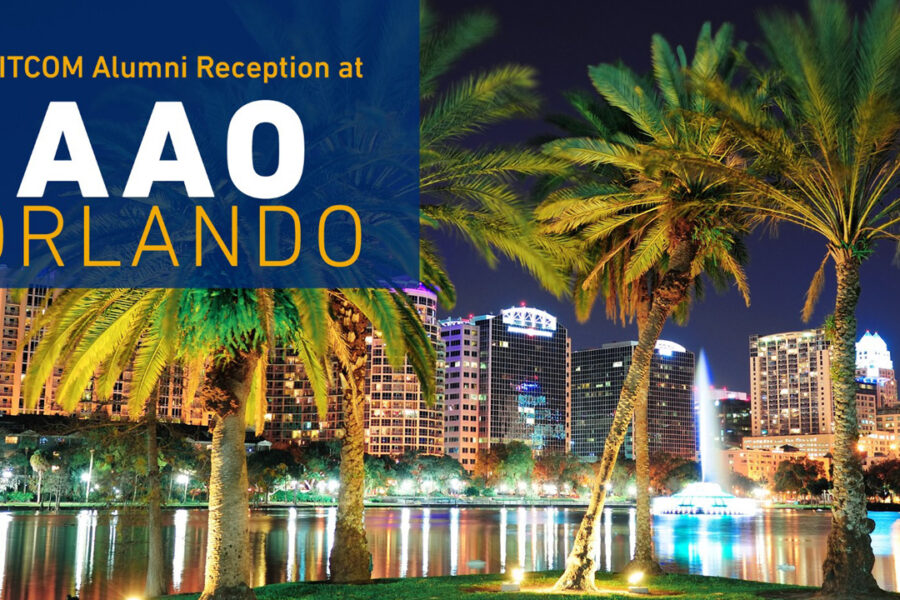 Skyline of Orlando with logo for AAO meeting