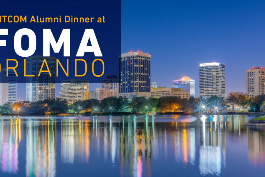 Orlando skyline with logo of the FOMA conference