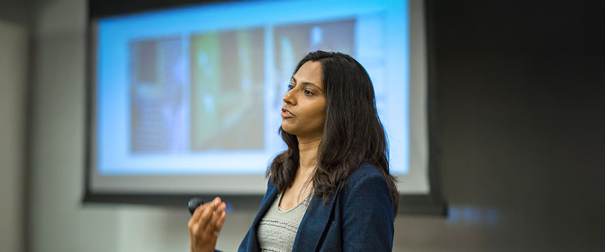 Farzana Gandhi speaking