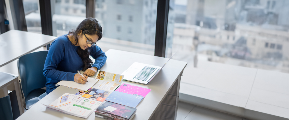 A student is working on a assignment for the literature and culture minor.