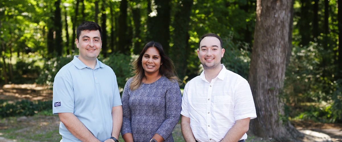 Portrait of Tom Shea, Marcelle Hicks, and Ben Pennino