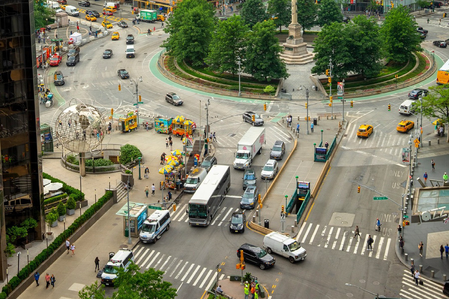 Traffic by Columbus Circle