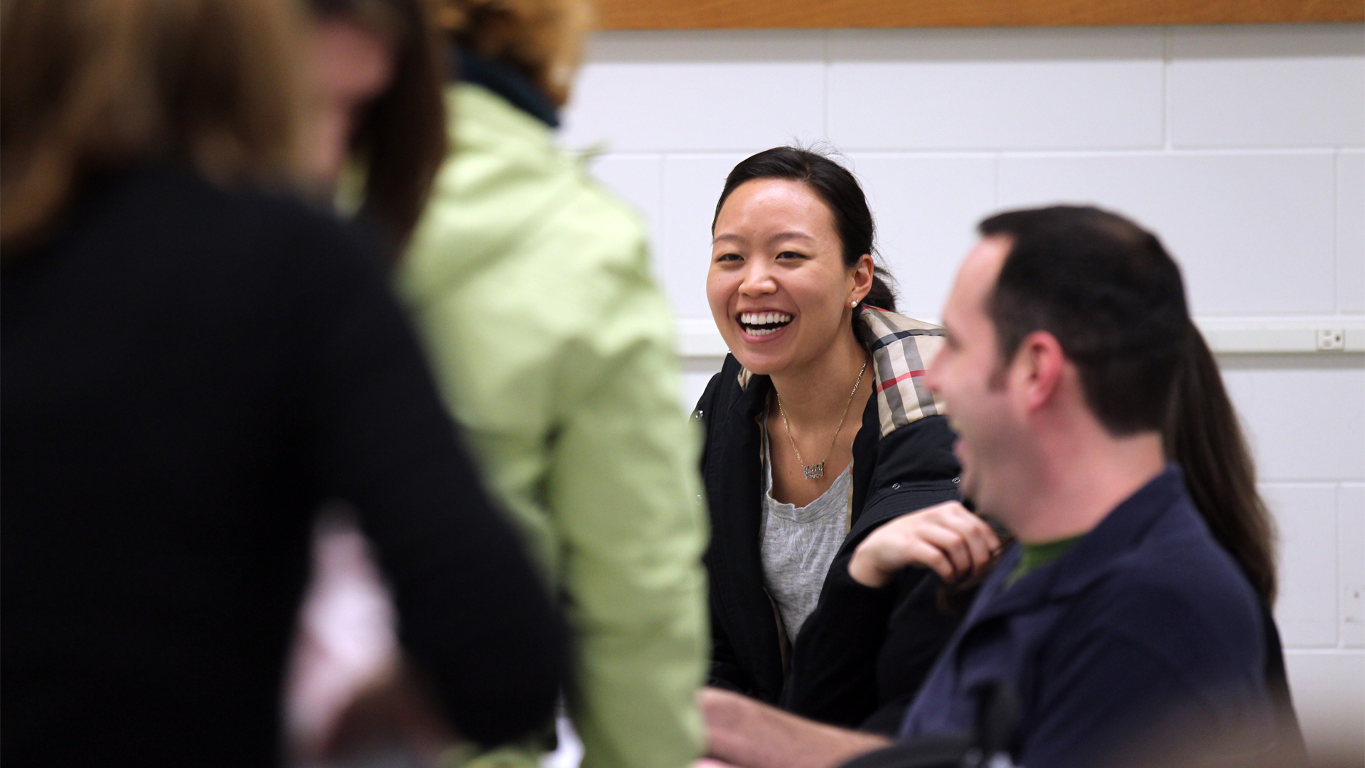 Students enjoying their time together at New York Tech.